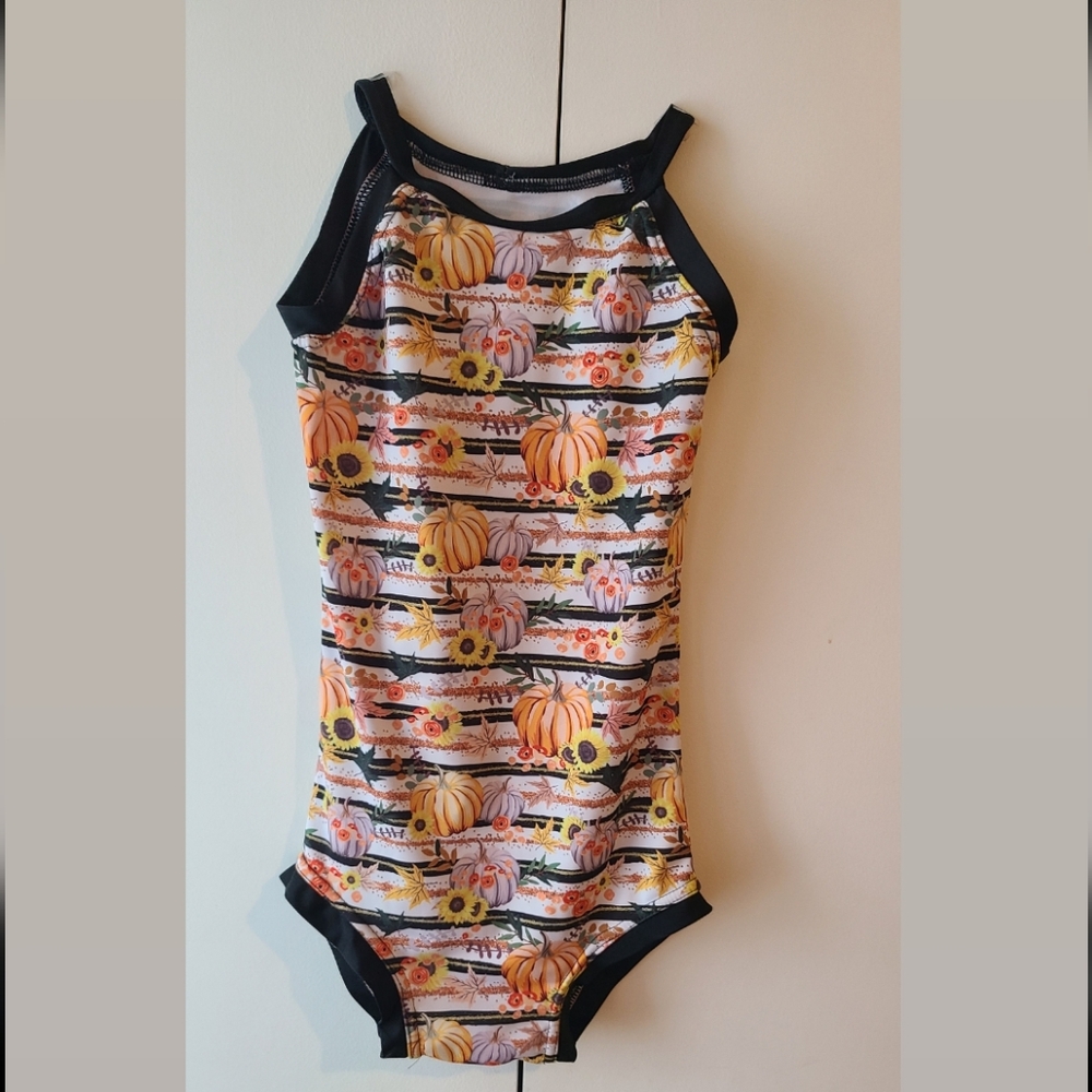 Pumpkin and Sunflower  Leotard For Ballet Gymnastics Lucy Lu Dancewear Sz. MC
